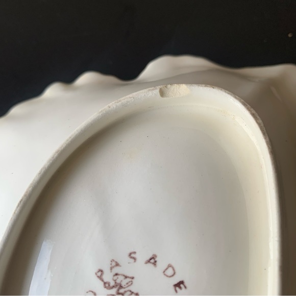 Pasaden Calif Forence Ceramics Pink Trinket Soap Dish Applied Flowers - Picture 10 of 11